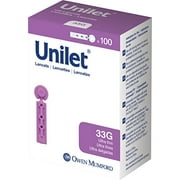 Owen Mumford Unilet Micro Thin Lancets (33G), 100 Count