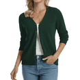 thumbnail image 2 of QUALFORT Women’s 100% Cotton Lightweight Button-Front Cardigan Sweater，v neck Long Sleeve Knit, 2 of 7