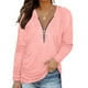 thumbnail image 2 of Camisas Para Mujer Moda de Manga Larga Con Cuello en V Blusa Con Cremallera Sólida Otoño Causal Pullover Tops Odeerbi ODB128061, 2 of 8