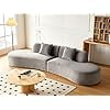 US Pride Furniture 132.3 inch Large Size Half Moon Design Curved 6-Seat Sofa with High-Density Foam Filled Gray