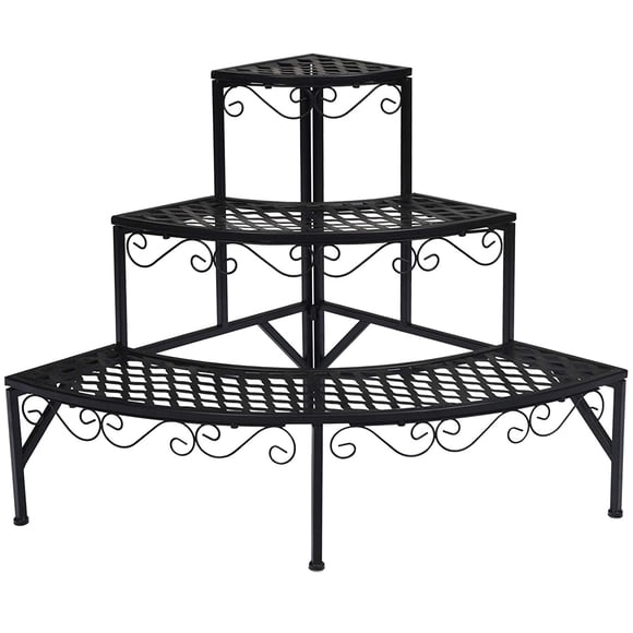 Patiojoy Metal Plant Stand Flower Pot Plant Display Holder 3-Tier Rack Perfect for Patio Garden Balcony