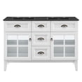 thumbnail image 3 of Modway Isle 48" Wood/Ceramic Double Bathroom Vanity Cabinet in White/Black, 3 of 9