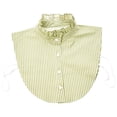 thumbnail image 2 of YVNAURA Women’s Half High Stand Collar Detachable Collar Red Striped Cotton False Dickey Blouse with Adjustable Straps 4-Button Removable Fake Collar for Christmas Holiday Party, Green,One Size, 2 of 6
