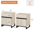 thumbnail image 2 of WAMPAT 2 Pack Nightstand with 1 Drawer and 1 Storage Cabinet, Modern Bedside Table with 2 Open Door for Bedroom, Wood Rustic Side End Table for Living Room, Light Oak, 2 of 10