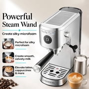 Casabrews 5418 Basic 20-Bar Espresso Machine with Steam Wand, Stainless Steel