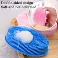 thumbnail image 3 of Paquete de 2 cepillos de baño de silicona para exfoliar la piel de la cara y el cuerpo (rosa + azul), 3 of 5