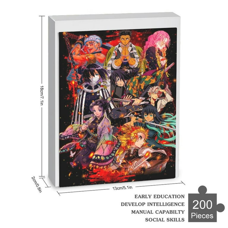 Demon Slayer Jigsaw Puzzle, Wood Puzzles Adult, 200 PCS Jigsaw