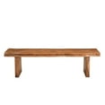 thumbnail image 3 of Pemberly Row Mid-Century 68" Live Edge Solid Wood Dining Bench in Brown, 3 of 6