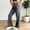 Dark Gray, variant on LEBONYARD Dress Pants,Women'S Solid Color Wide-Leg Pants Casual Elastic-Waistband Pocket Pants Dark Gray S
