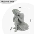 thumbnail image 3 of Ornement de Jardin Bouddha Effet Résine de Grès Statue Extérieure Intérieure Décoration de Yoga, 3 of 9