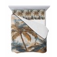 thumbnail image 7 of Navy Blue Brown Palm Tree Twin XL Size Down Alternative Comforter, Lightweight Comforter Quilt Bedding Set with Pillow Shams Tropical Leaves Vintage All Seasons Bed Comforter Duvet Insert 68"x98", 7 of 7