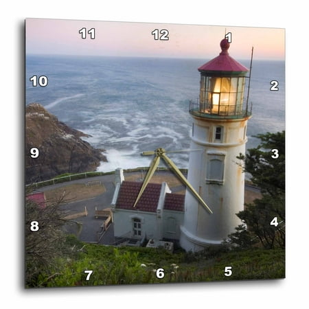 3dRose Haceta Head lighthouse, Oregon, USA - US38 RKL0018 - Raymond Klass, Wall Clock, 13 by 13-inch