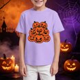thumbnail image 4 of NIEWTR Kid's Short Sleeved Halloween Bow Print T Shirt For Boys and Girls Fall Tee Dailywear Halloween T-Shirt,, 4 of 6