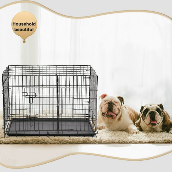 BestPet Folding Pet Kennel with Divider, Metal, Small, 30"