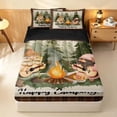 thumbnail image 2 of Erosebridal Happy Camping Zipper Full Size Comforter Sets with Fitted Sheet and 2 Pillowcases, Watercolor Gnome Zipper Bedding Set, 2 of 7