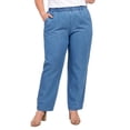 thumbnail image 3 of (3 pack) Turtle Bay New York Women's Pull-On Stretch Denim Jeans, Lightweight Elastic Waist Relaxed Fit, 3 of 10