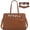 Brown, variant on Laptop Bag for Women 15.10 inch Laptop Tote Briefcase Waterproof Leather Computer Bag Work Tote Bags,Dark Purple
