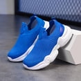 thumbnail image 3 of Djtdsds Kids Solid Color Knit Slip-On Sneakers Breathable Lightweight Casual Running Shoes Size:12.5-13 Years, 3 of 6