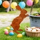 thumbnail image 1 of Decoraciones de Pascua, adornos de Pascua, regalos de Pascua, artesanía decorativa de jardín de hierro de Pascua, conejos, estaca de tierra, decoración de maceta decorativa de jardín, tapón de tierra, 1 of 6