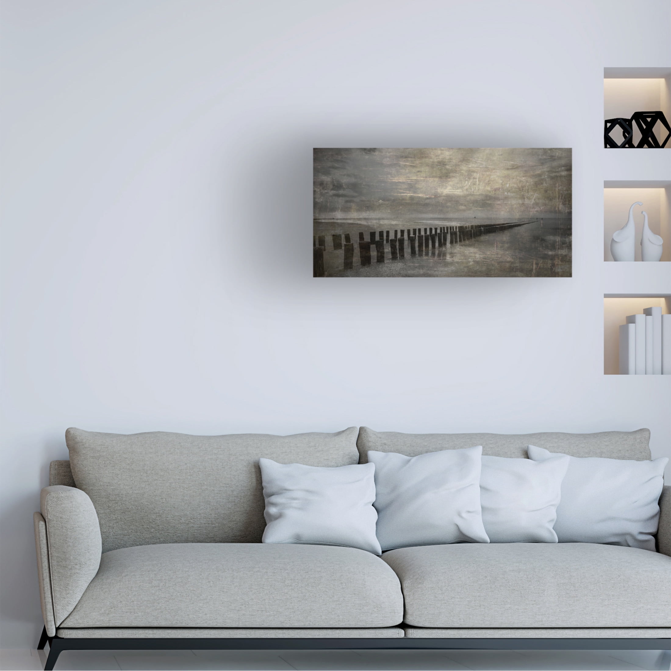 Canvas Wall Art - Cicek Kiral 'Impression Of Domburg' Wall Art for Living Room, Bedroom, or Office Décor by Trademark Fine Art - 47 x 24 Inches