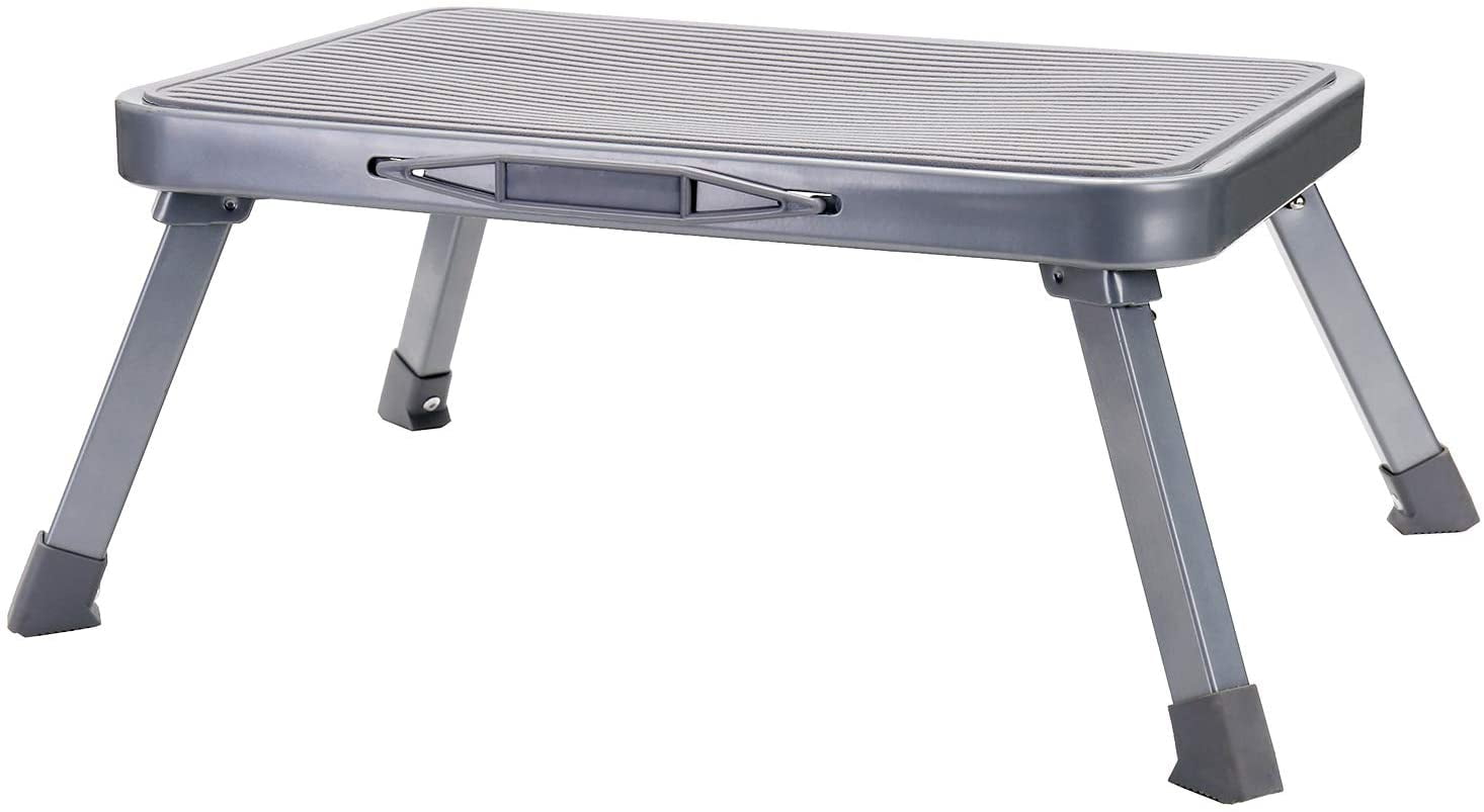 Step Stool with Non Skid Platform for Kids Adults ,Metal Folding Built-in Handle Footstool for Home Kitchen Bathroom RV,Max Load 330 lbs