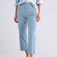 thumbnail image 2 of Aihuaihua Cropped Pants for Women Straight Leg Capris Summer Business Casual Work Pants Ankle Length Chino Trousers Blue XL, 2 of 4