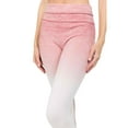 thumbnail image 4 of Women's Heather Knit Ombre Activewear Leggings w/High Waist Band, Wine Red / Ivory, XL, 4 of 6