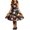 Beige, variant on Girls Halloween Print Sleeveless A-Line Ruffle Hem Sundress Performance Clothing Dress