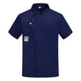 thumbnail image 1 of Men's Cardigan Unisex Chef Coat Jacket for Cooking Restaurant Work Kitchen Apparel Tops, 1 of 6