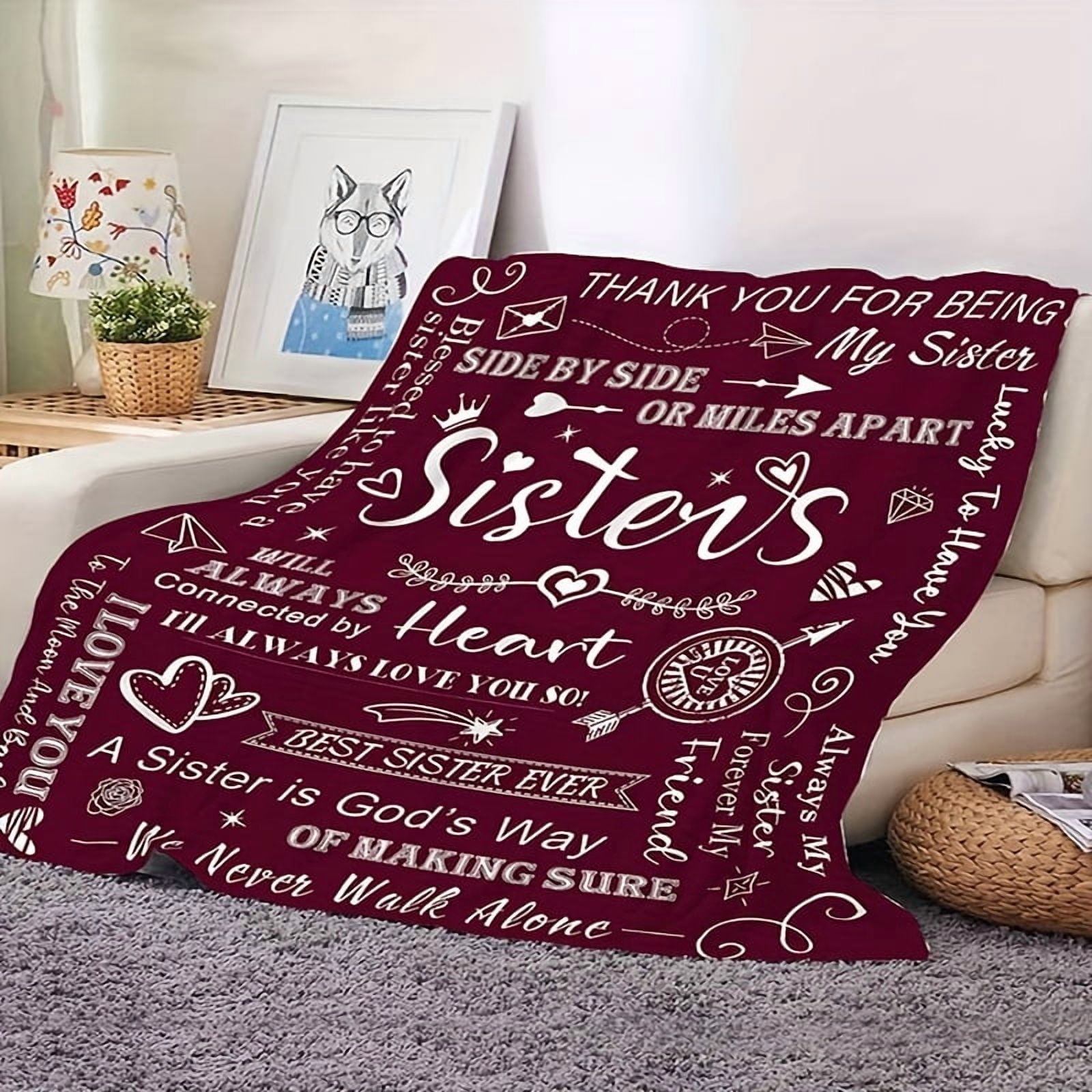1pc To Sisters Gift Blanket Lady's Gift Sister Gift Birthday Gift Christmas Soft Cozy Purple Flannel Blanket