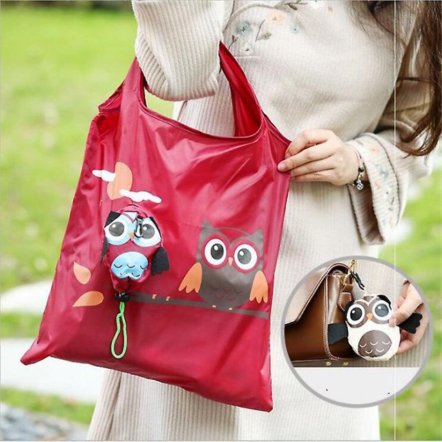 Bolso de compras plegable con forma de búho y Animal bonito, bolso de mano reutilizable, bolso de hombro de viaje portátil, bolsas de almacenamiento plegables, organizador para el hogar Banban ZefeiWu 1327534253405