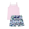 thumbnail image 4 of ITSAME Girls Summer Outfits 2-Piece, Shoulder Strap Tank Tops and Printed Shorts Comfort Loungewear Set Pink Size 13-14, 4 of 7