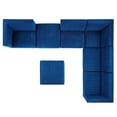 thumbnail image 5 of Modway Sanguine 7-Piece Velvet Right-Facing Modular Sectional Sofa in Navy, 5 of 6
