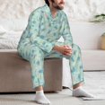 thumbnail image 7 of Naloa Sea Turtle Men’s Pajamas Set - Long Sleeve Button Down Sleep Shirt and Pajama Bottoms Sleepwear Set-Medium, 7 of 7