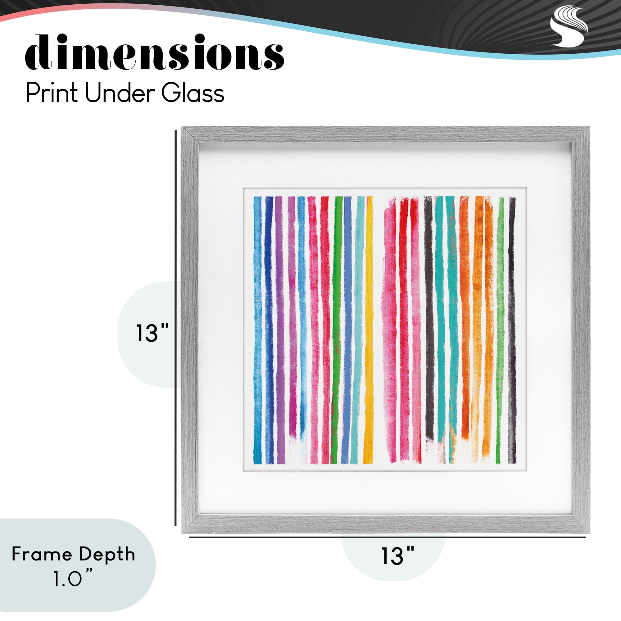 Stupell Industries Colorful Vertical Stripes Gray Framed Print Under Glass, design by Amber Sterling