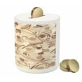 thumbnail image 3 of Ivory Piggy Bank, Autumn Leaves in Faded Earthen Tones Fall Season Branches Romance Illustration, Ceramic Coin Bank Money Box for Cash Saving, 3.6" X 3.2", Cream Umber Cocoa, by Ambesonne, 3 of 4