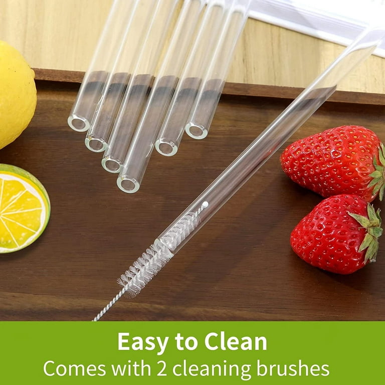  DUMING-IN 6 Pcs Glass Straws with Charms, 8.5''x10MM Cute  Flower Glass Straws Shatter Resistant, Clear Reusable Straws Dishwasher  Safe for Smoothies, Milkshakes, Juices, Teas : Home & Kitchen
