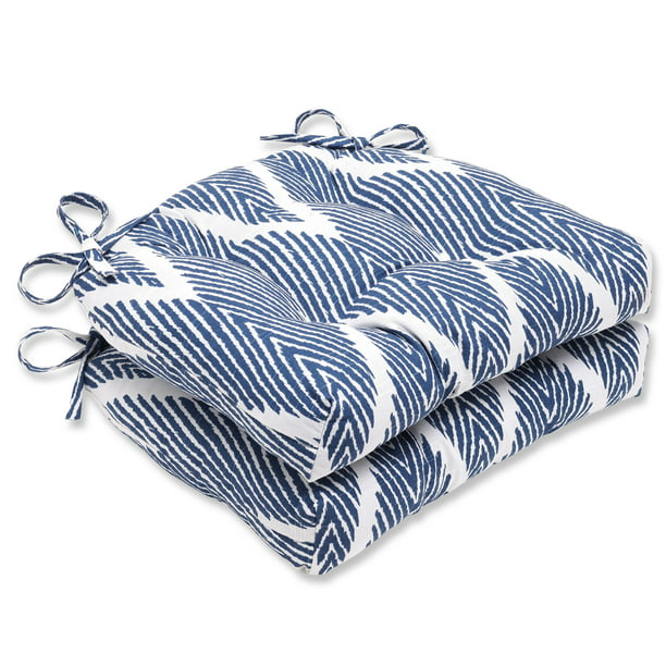Set Of 2 Navy And White Bali Outdoor Patio Reversible Chair Cushions 16 Com - Navy And White Patio Chair Cushions