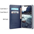 thumbnail image 2 of Wallet Case for iPhone X, Blue Infolio Credit Card Slot Cover, View Stand [Bonus Wrist Strap/Lanyard] for Apple iPhone 10, 2 of 6