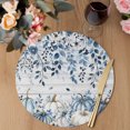 thumbnail image 3 of Vintage Fall Blue Round Placemats Set of 2, Braided Polypropylene Place Mats, Thanksgiving Botanical Pumpkins Washable Table Mats for Kitchen Dinner Holiday Wedding Party Coffee Table Decoration 15", 3 of 9