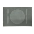 thumbnail image 3 of Knife and Fork Woven PVC Table Placemat, 12" x 16", Set of 4, Grey, 3 of 4