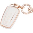 thumbnail image 1 of HAHDAXIA pour Toyota Key Fob Cover Soft TPU Full Protection Smart Key Case Shell with Bling Keychain Fit for Toyota Highlander Corolla Camry C-HR RAV4 Avalon 4 Buttons Smart Key Case Holder (R, 1 of 6