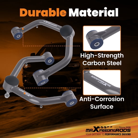 maXpeedingrods 2-4” Lift Upper Control Arm for Chevy Silverado/GMC Sierra 1500 1999-2006 Avalanche/Suburban for Cadillac Escalade ESV/EXT, Gray