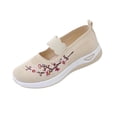 thumbnail image 2 of Orthopedic Shoes for Women Wide Width Breathable Walking Comfortable Slip on Non Slip Lightweight Arch Support Sneakers Beige 9.5, 2 of 7