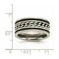 thumbnail image 2 of Stainless Steel 10mm Chain and Black Plated Brushed And Polished Band Ring Size 9 Ring for Women and Men, 2 of 2