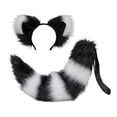 thumbnail image 1 of Cats Ears Hair Hoop Long Tail Cosplay Headpiece Accesorios para el cabello Dress up Decor Headwear para fiestas temáticas de animales Performance Negro Hugo Traje de juego de cosplay, 1 of 8
