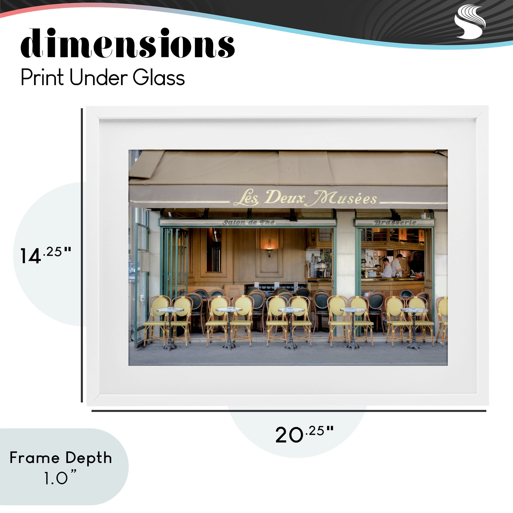 Stupell Industries Parisian Outdoor Seating Cafe White Framed Print Under Glass, design by Alan Blaustein