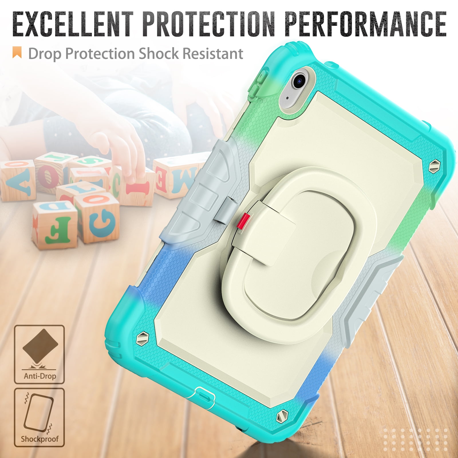 Allytechgroup Screen Protector Case for Apple iPad mini 5th Gen/ mini 4th Gen 7.9", Heavy Duty Protective Build-in Pencil Holder Handle Stand Rugged Bumper Case Kids Friendly for iPad mini 5 4,Green