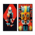 thumbnail image 2 of Designart "Alien Color Geometry Awareness II" Modern Geometric Framed Wall Art Set Of 2 - Modern Red Gallery Wall Frame Set For Home Decor, 2 of 6