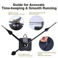 thumbnail image 3 of YIEMEEN Clock Repair Kits High Torque Long Shaft Movement with Hands Mounting Hardware, 3 of 8